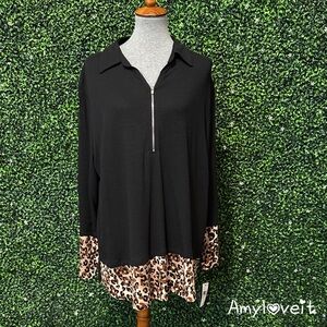 I.N. Studio Leopard Print Accent Top #82